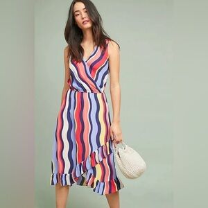 NWT Anthropologie Plenty by Tracy Reese Abstract Wave Daphne Wrap Dress XS $158